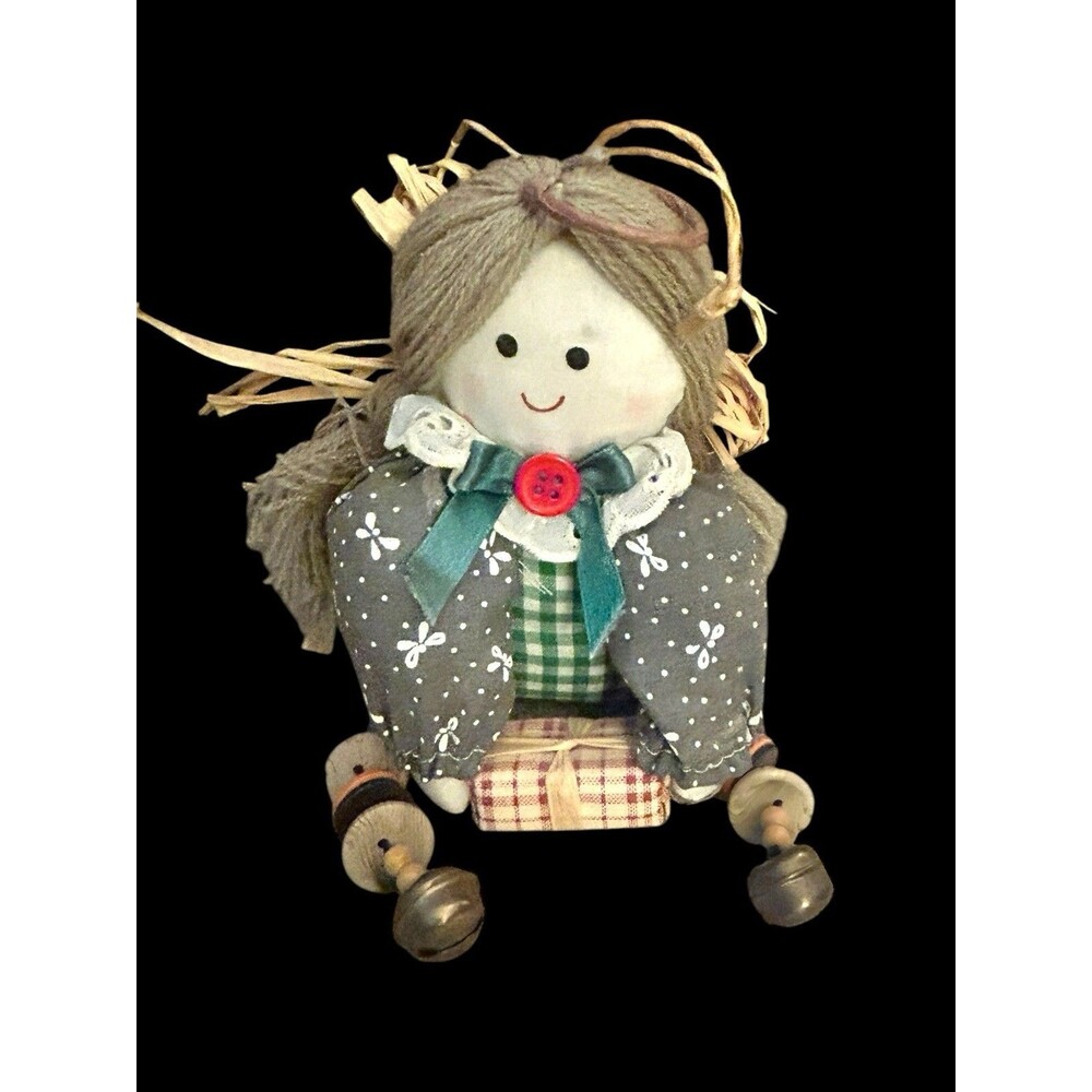 Vtg Home Interior Button Bell Angel Christmas Ornament